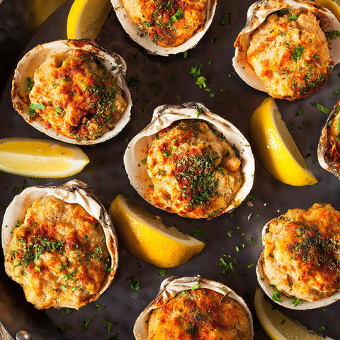 Stuffed Clams in Natural Shells - 12 count - Maine Lobster Now